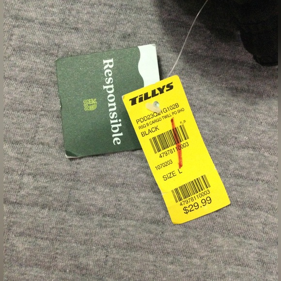 RSQ Boy’s Black Cargo Twill Pull On Short Size L - Picture 10 of 11